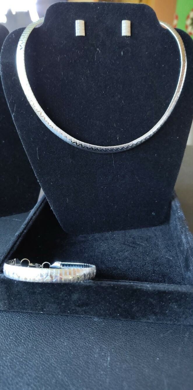Hypoallergenic 316L stainless choker Necklace, Bracelet, Earrings set
